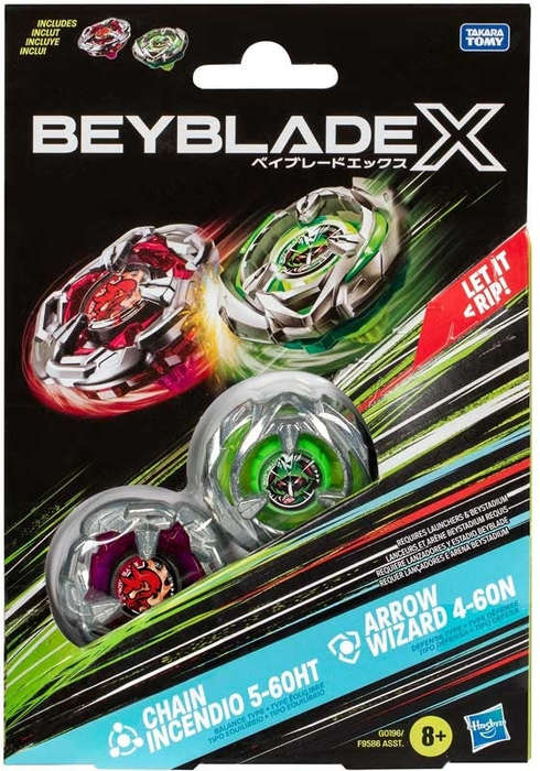 Beyblade X - Dual Pack - Chain Incendio 5 -60HT (Balance) & Arrow Wizard 4 -60N (Defense)
