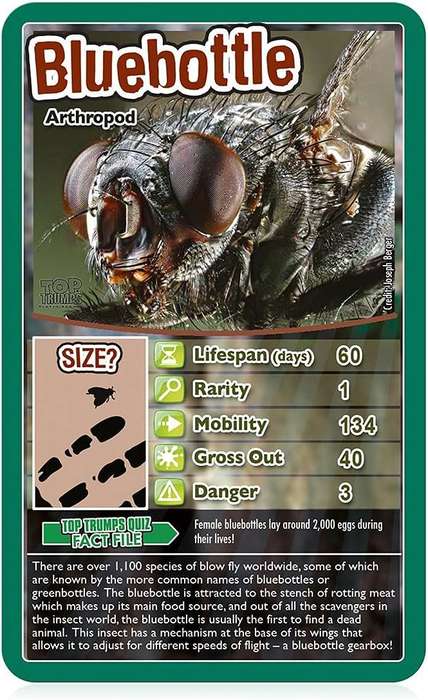 Top Trumps Card Game Classics Bugs