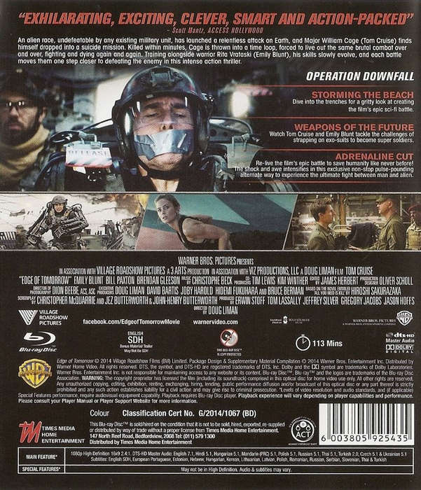 Edge of Tomorrow (2014) (Blu-ray) (Second-Hand)