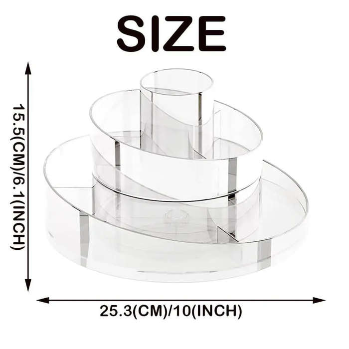 3-Tier Rotating Vanity Storage Cosmetic Tray
