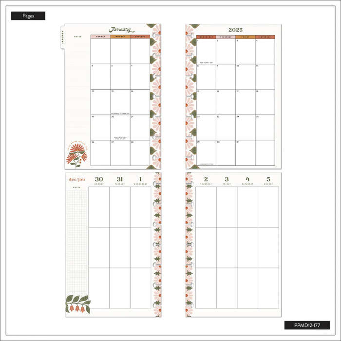 2025 Desert Rose Happy Planner  Mini Vertical Layout  12 Months