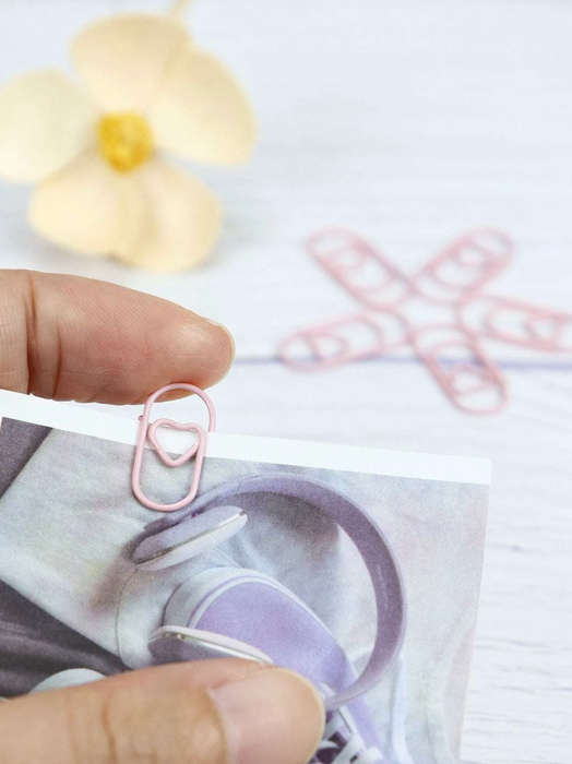 Mini Pink Heart Paper Clips