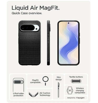 GOOGLE PIXEL 10 PRO XL PREMIUM SLIM LIQUID AIR MAGSAFE CASE BLACK | SPIGEN