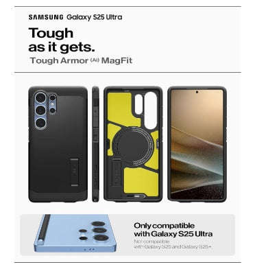 SAMSUNG GALAXY S25 ULTRA PREMIUM TOUGH ARMOR MAGFIT CASE BLACK | SPIGEN