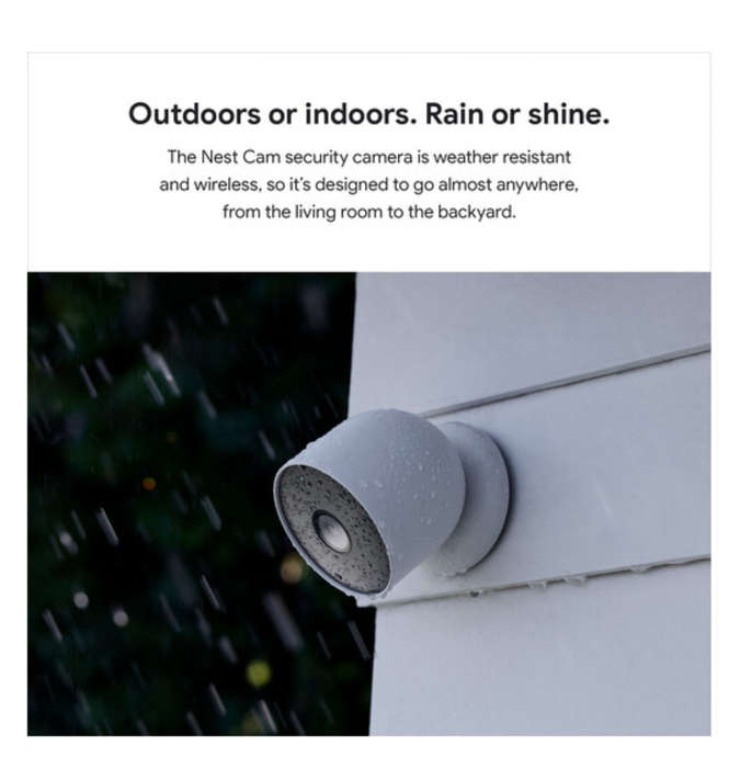 GOOGLE NEST CAM INDOOR/OUTDOOR SECURITY CAMERA WIRELESS (2021)