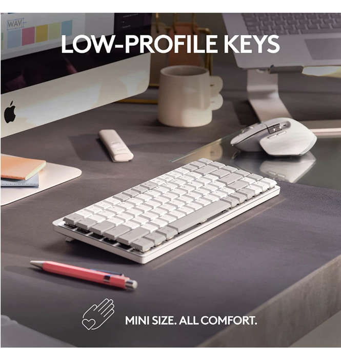LOGITECH MX MECHANICAL MINI WIRELESS KEYBOARD TACTILE/QUIET MAC EDITION PALE GRAY