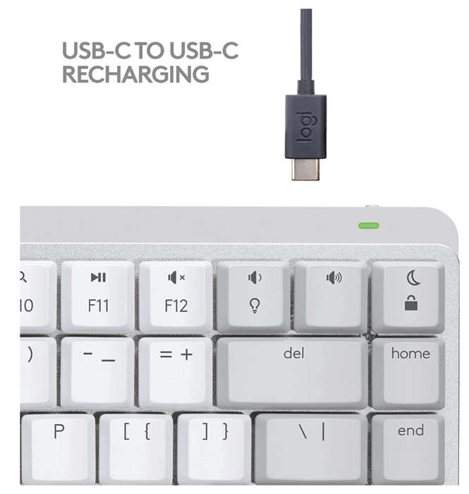 LOGITECH MX MECHANICAL MINI WIRELESS KEYBOARD TACTILE/QUIET MAC EDITION PALE GRAY