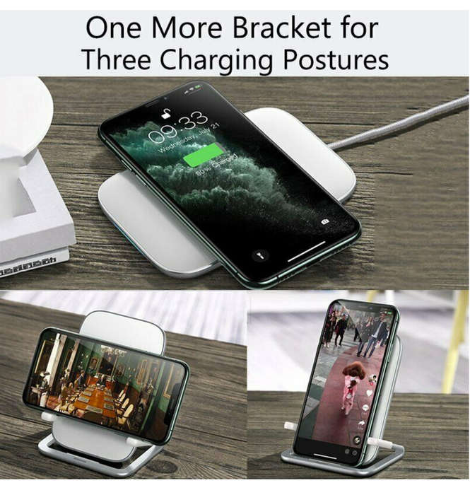BASEUS 15W QI FAST CHARGING WIRELESS CHARGER STAND WHITE