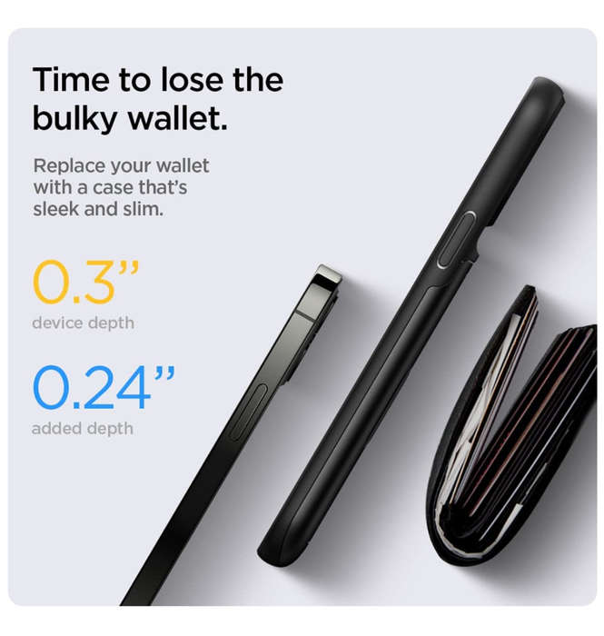 IPHONE 13 PREMIUM SLIM ARMOR CARD CASE BLACK | SPIGEN