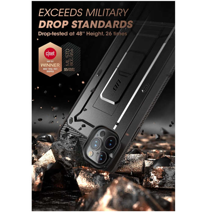 IPHONE 13 PRO FULL BODY RUGGED PROTECTIVE CASE WITH SCREEN PROTECTOR BLACK | SUPCASE