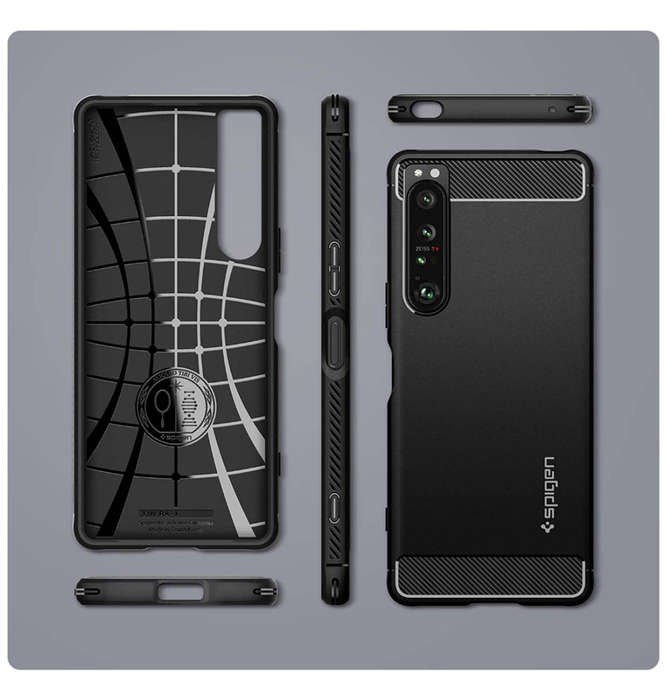 SONY XPERIA 1 IV PREMIUM RUGGED ARMOR CASE BLACK | SPIGEN