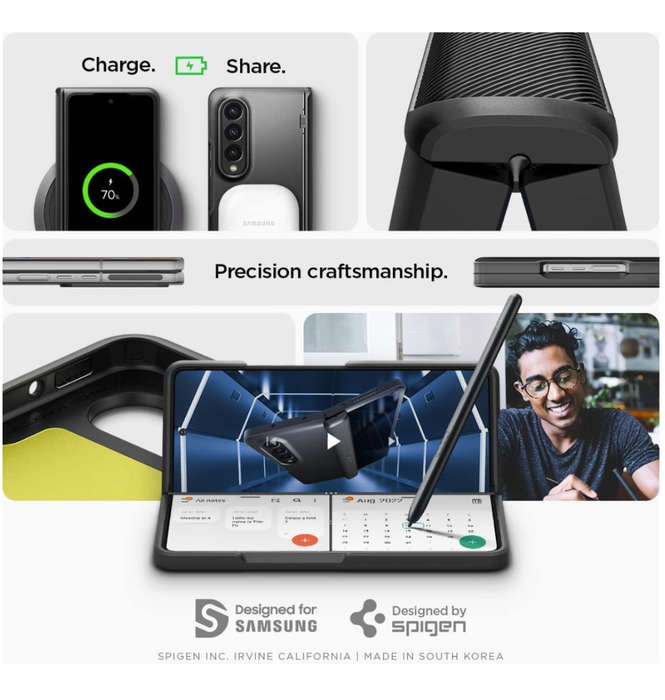 SAMSUNG GALAXY Z FOLD 4 PREMIUM SLIM ARMOR PRO CASE BLACK | SPIGEN
