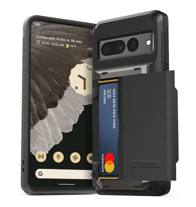 GOOGLE PIXEL 7 PRO PREMIUM RUGGED DAMDA GLIDE CARD CASE BLACK | VRS DESIGN