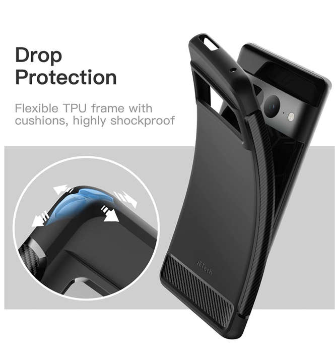 GOOGLE PIXEL 7 PRO PREMIUM SLIM FIT CARBON FIBRE DESIGN CASE MATTE BLACK | JETECH
