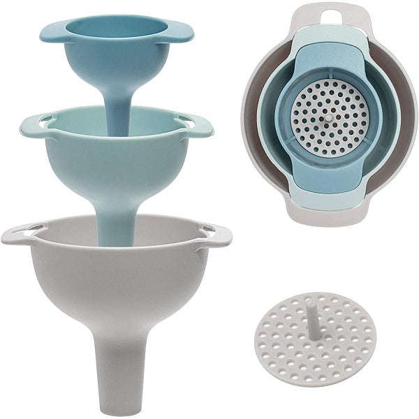 4 in 1  Mini Funnels with Detachable Strainer