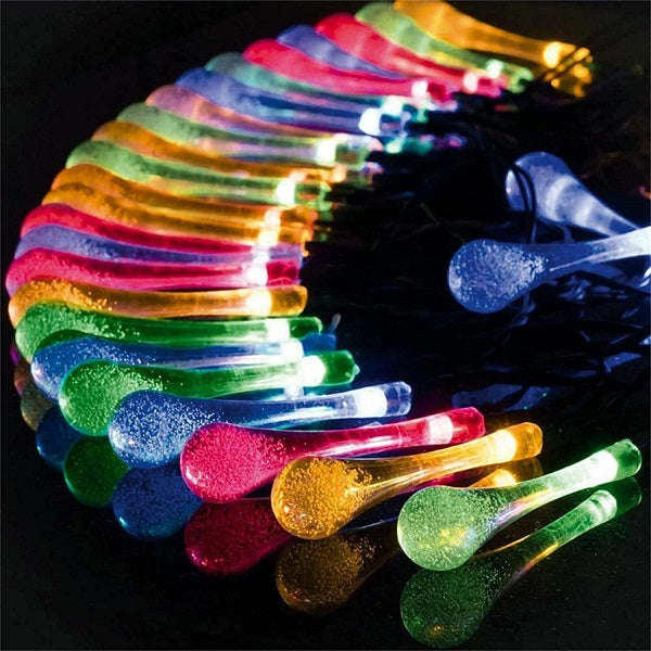 50 Bulbs Solar Powered Water Drop Hanging Light