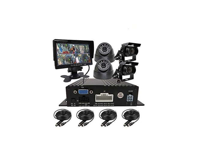 720P 4 Channel Vehicle AHD SD Card MDVR Kit Camera System - No 3g & gps