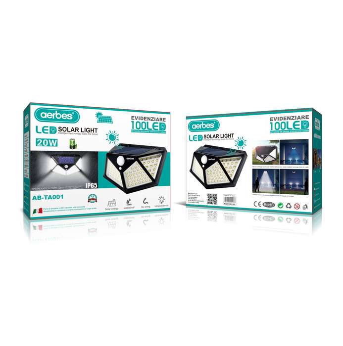 4 Sided Solar Powered Outdoor Light