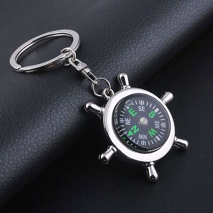 Creative Rudder Compass Style Keychain, Rudder Compass