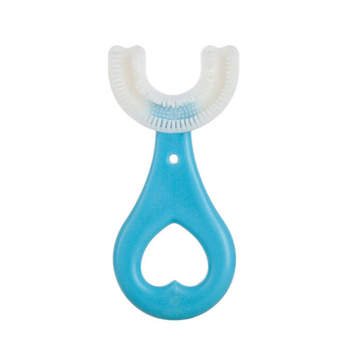 U-shaped Children Baby Hand-held Soft Toothbrush Brushing Artifact for 2-6 Years Old, Style: Hear...