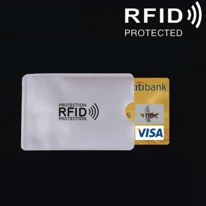 Aluminum Foil RFID Blocking Credit Card ID Bank Card Case Card Holder Cover, Size: 9.1*6.3cm, RFI...