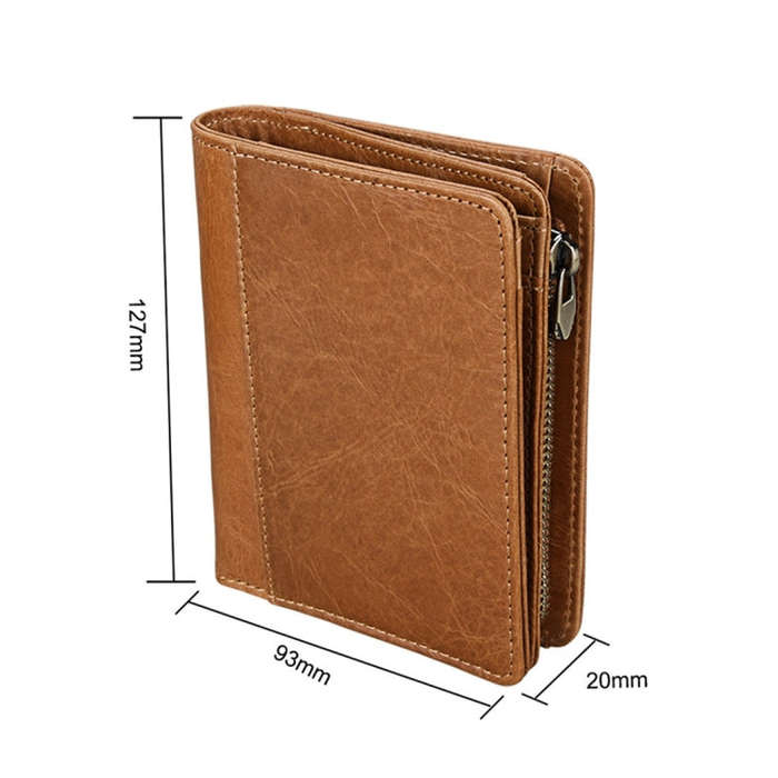 8231 Antimagnetic RFID Men Fashion Crazy Horse Textyure Genuine Leather Wallet Card Bag