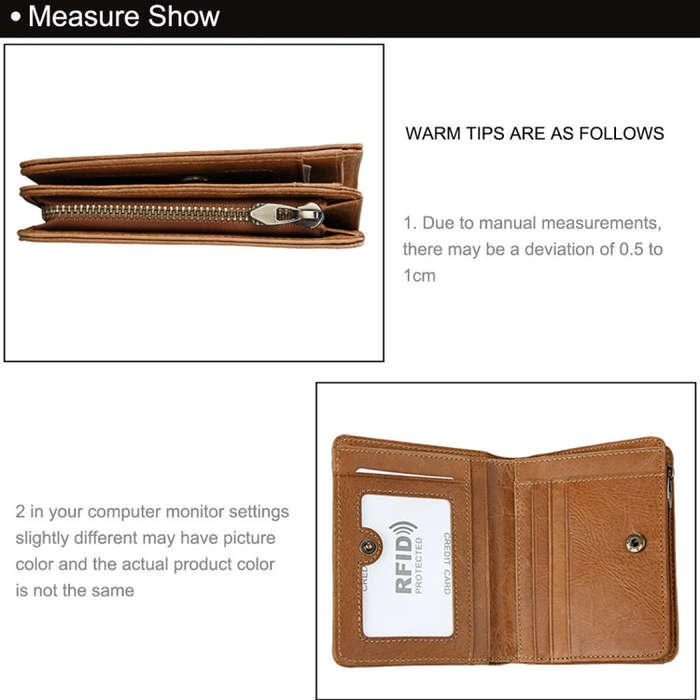 8231 Antimagnetic RFID Men Fashion Crazy Horse Textyure Genuine Leather Wallet Card Bag