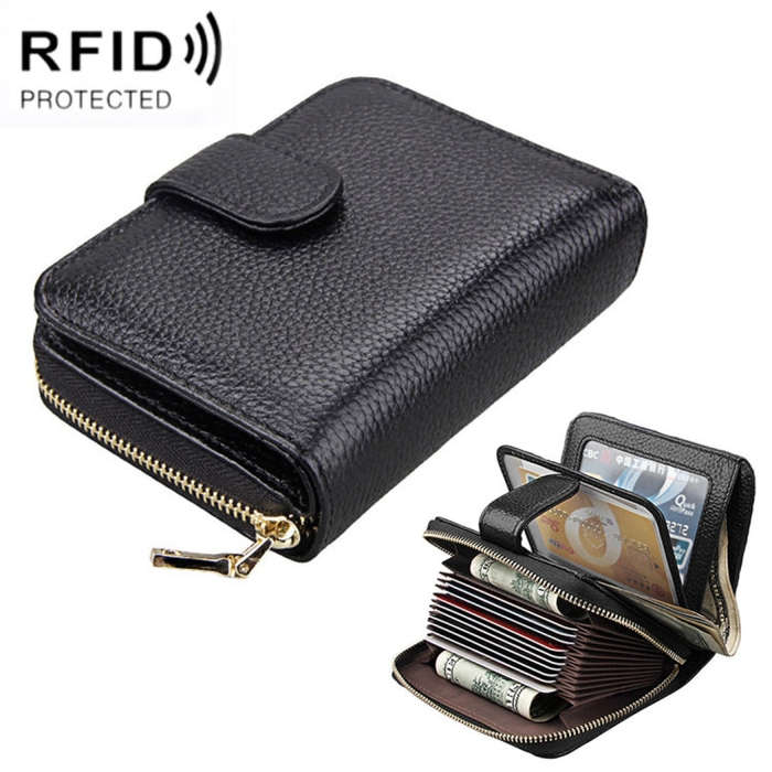 KB132 Female Style Full Grain Cow Leather Multifunctional RFID Wallet/ Card Bag/ Driving License ...