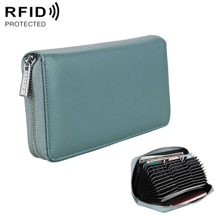 Antimagnetic RFID Large Capacity Long Style Genuine Leather Passport Package / Multifunctional an...
