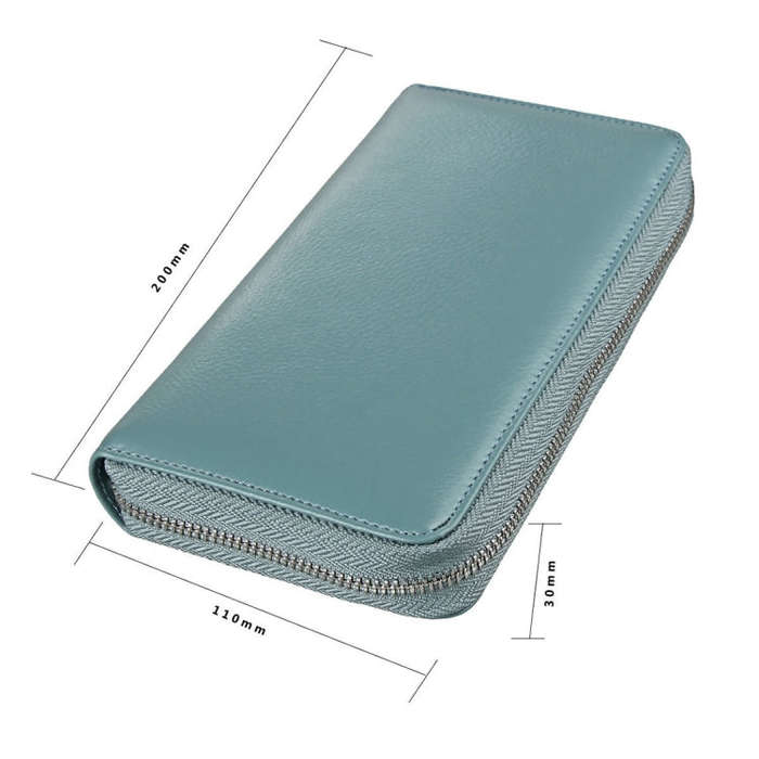 Antimagnetic RFID Large Capacity Long Style Genuine Leather Passport Package / Multifunctional an...