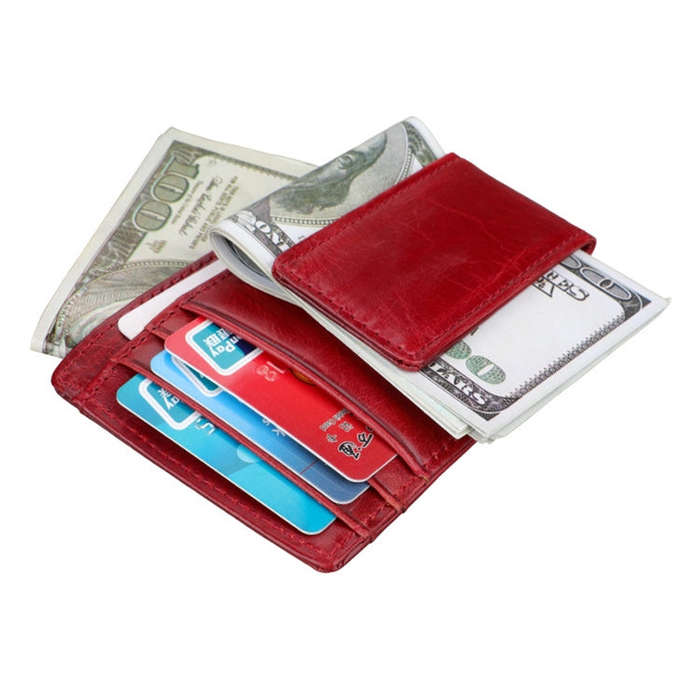 KB80 Antimagnetic RFID Crazy Horse Texture Oil Wax Leather Card Holder Wallet Billfold for Men an...