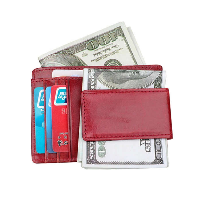 KB80 Antimagnetic RFID Crazy Horse Texture Oil Wax Leather Card Holder Wallet Billfold for Men an...