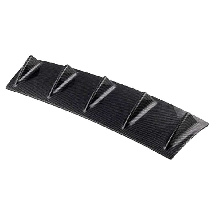 Universal Car Rear Bumper Lip Diffuser 5 Shark Fin Style Carbon Fiber  ABS, Size: 58.4 x 53.3 x 1...