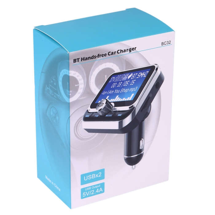 BC32 Dual USB Charging Bluetooth Hand-free Car Charger FM Transmitter MP3 Music Player Car Kit, S...