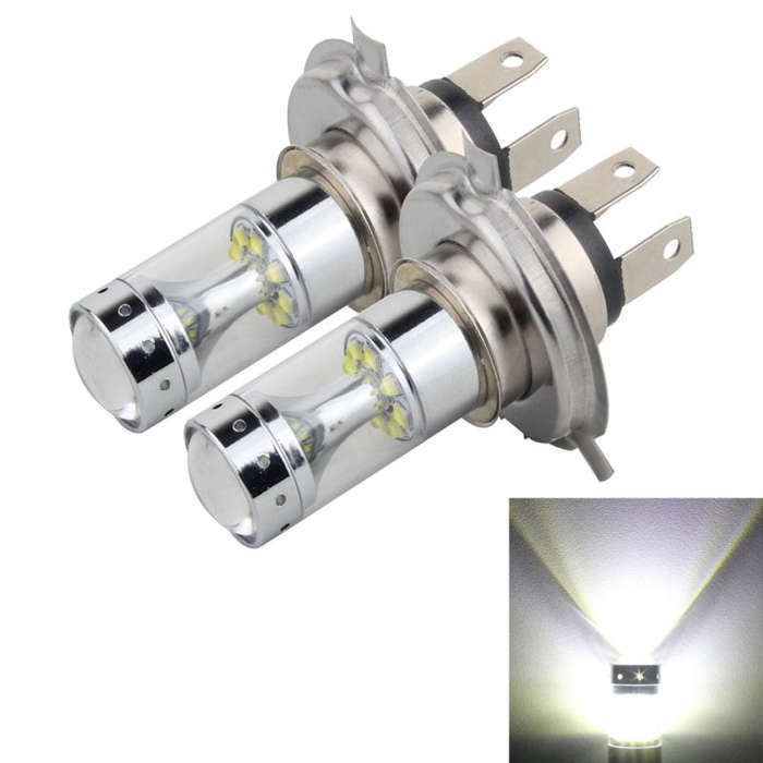 2 PCS H4 60W 1200 LM 6000K Car Fog Lights with 12 CREE XB-D LED Lamps, DC 12V, H4