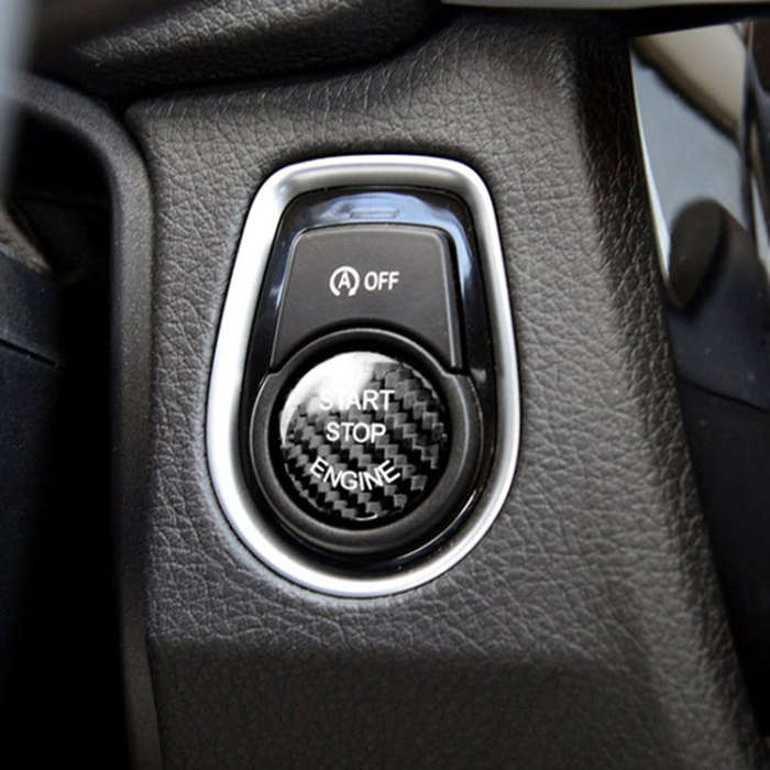 Car Carbon Fiber Engine Start Button Decoration Cover Trim for BMW E Chassis, For BMW E Chassis (...