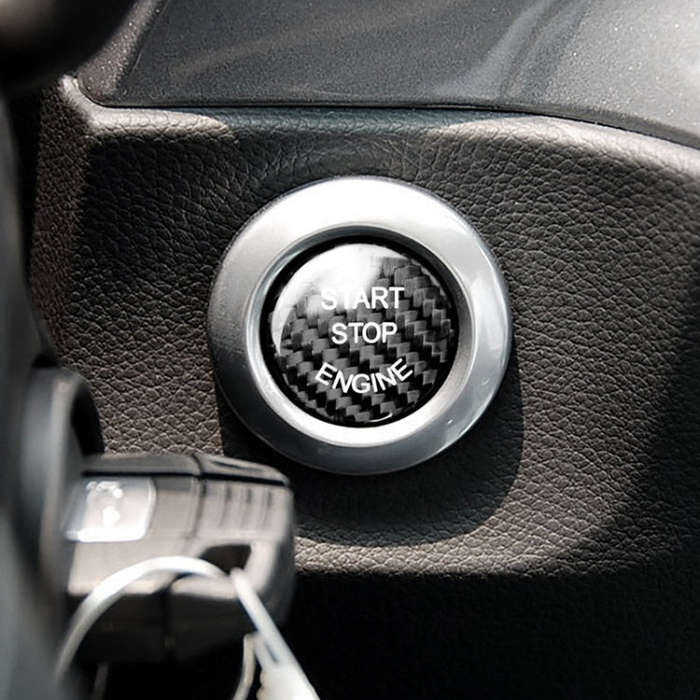 Car Carbon Fiber Engine Start Button Decoration Cover Trim for BMW E Chassis, For BMW E Chassis (...