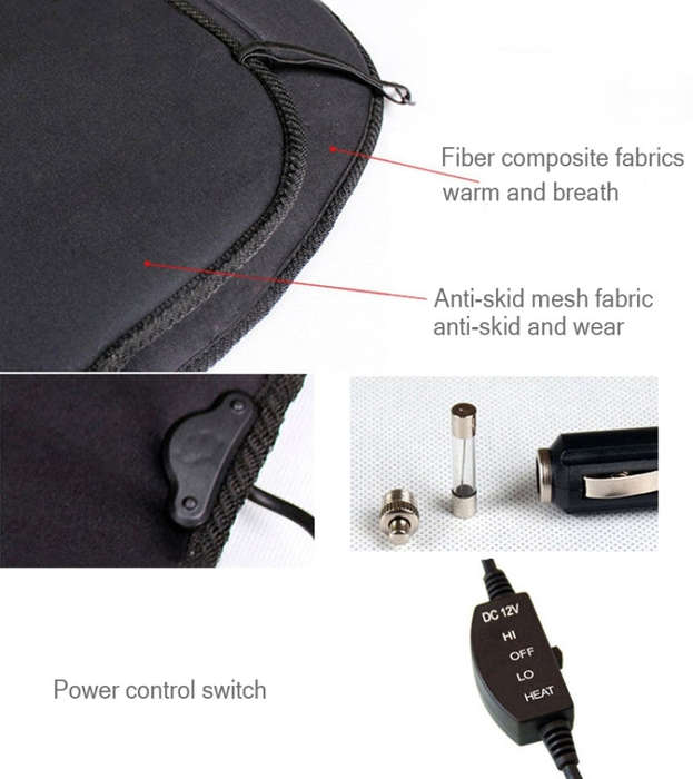 12V Winter Warmer Car Seat Electrical Heating Cushion Pad, Heating Cushion Pad