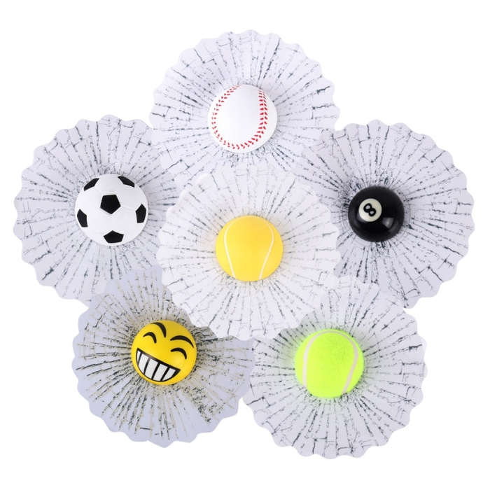 Creative 3D Deco Car Window Crack Decal Sticker, Sport Balls/Tennis, Sport Balls/Football, Funny ...