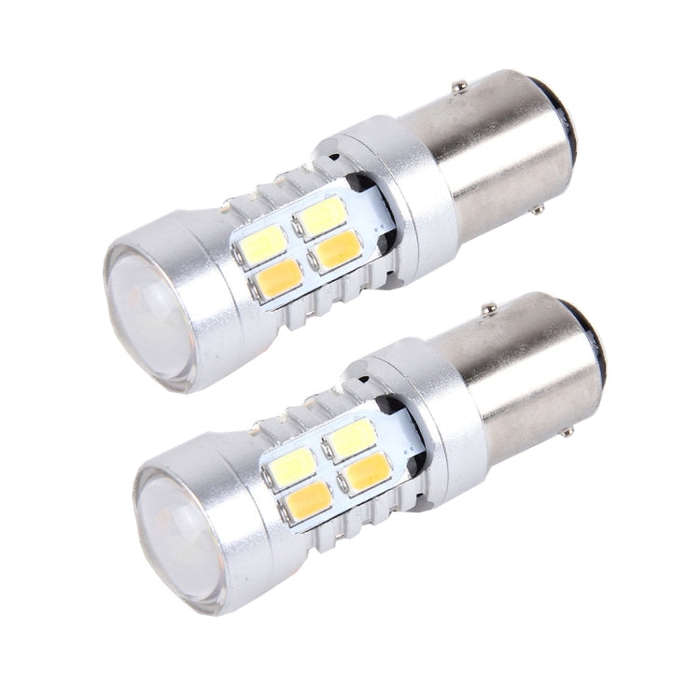 2 PCS 1157 10W 1000 LM 6000K White + Yellow Light Turn Signal Light with 20 SMD-5730-LED Lamps An...