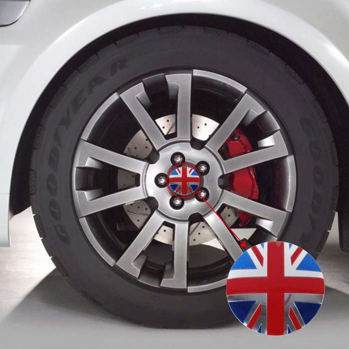 4 PCS England Flag Metal Car Sticker Wheel Hub Caps Centre Cover Decoration, England Flag 2