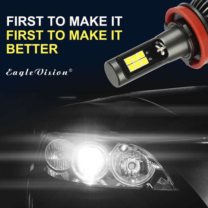 2 PCS EV15 H8 / H11 DC9-32V / 6W / IP67 Car LED Double Color Fog Light, Cold White Light + Amber ...
