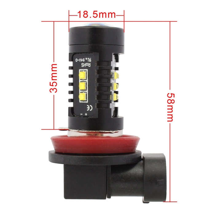 2 PCS MZ 10W 1080 LM 5500K H8/H11 12 XB-D LED Car Front Fog Lights Car Car Fog Light Auto Daytime...