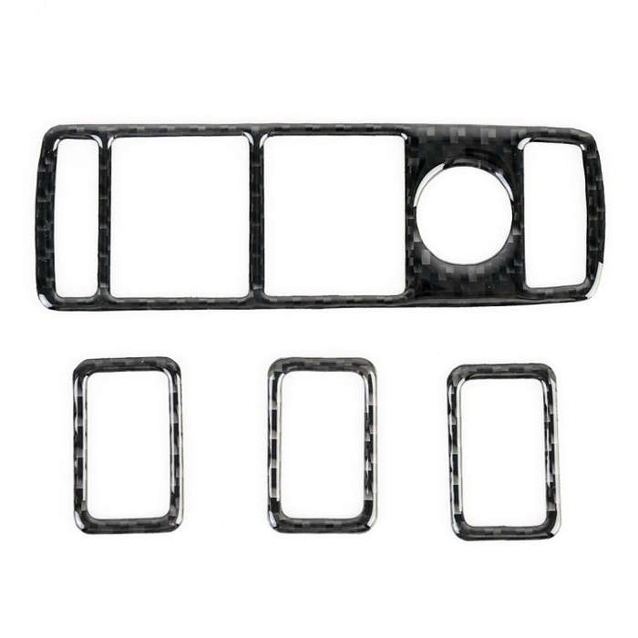 4 PCS Car Window Lift Panel Carbon Fiber Decorative Sticker for Mercedes-Benz W204 2007-2010, Win...