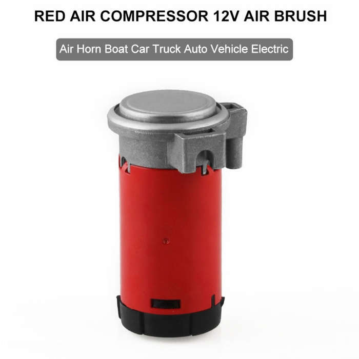 12V Portable Air Compressor for Air Horn Car Truck Vehicle, 12V Red