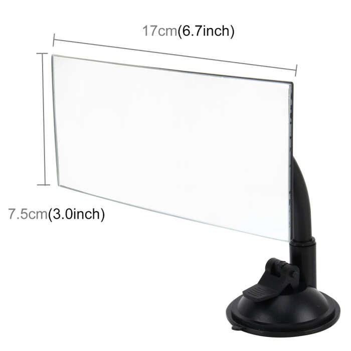 360 Degree Car Adjustable Interior Windshield Rectangular Blind Spot Mirror with Suck Cup Holder,...