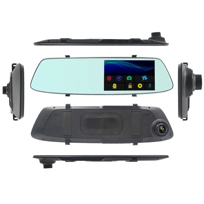 G705 5 inch LCD Touch Screen Rear View Mirror Car Recorder with Separate Camera, 170 Degree Wide ...