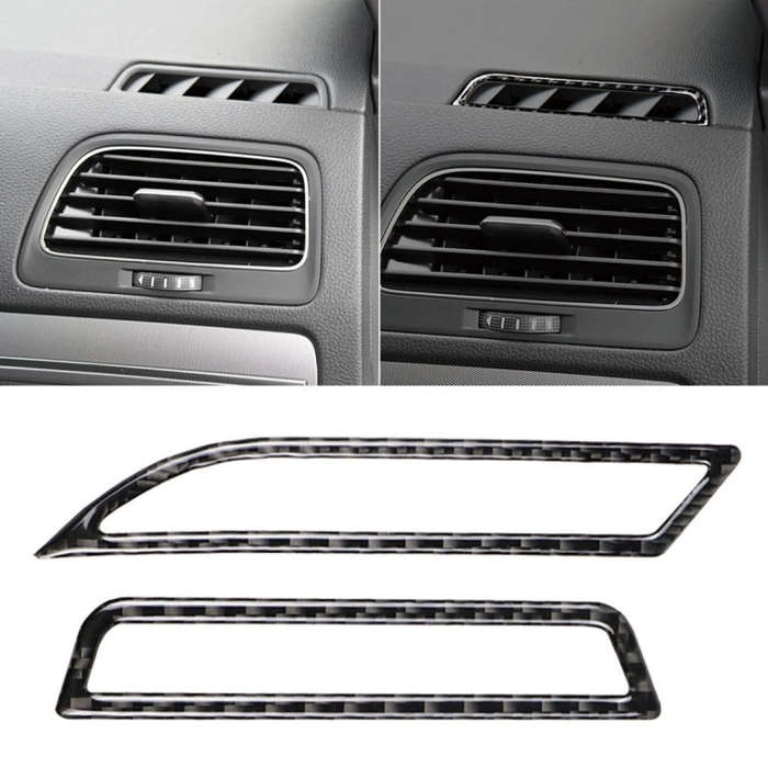 Car Carbon Fiber Air Outlet  Decorative Sticker for Volkswagen Golf 7 2013-2017, Left Drive, Air ...