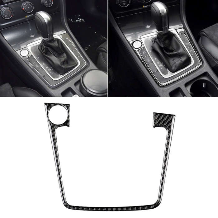 Car Carbon Fiber Gear Position Panel Frame Decorative Sticker for Volkswagen Golf 7 2013-2017, wi...