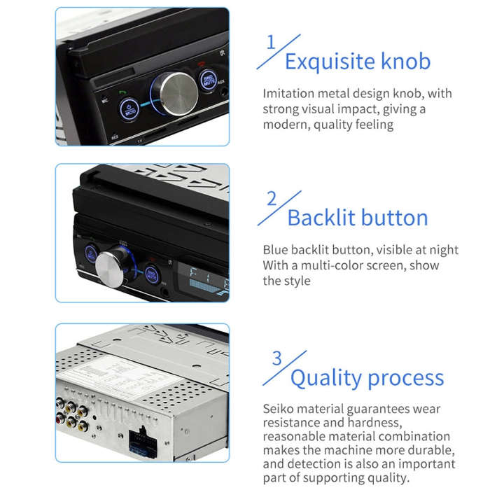 T100 7 inch HD Universal Car Radio Receiver MP5 Player, Support FM & AM & RDS & Bluetooth & Phone...